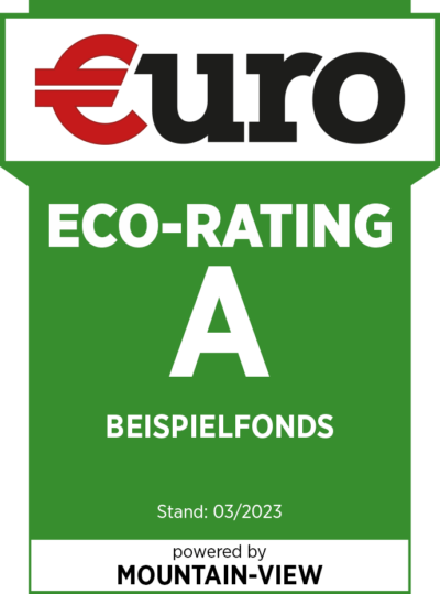 Beispielfonds: €uro ECO-Rating A, Stand 03/2023, powered by Mountain-View Data